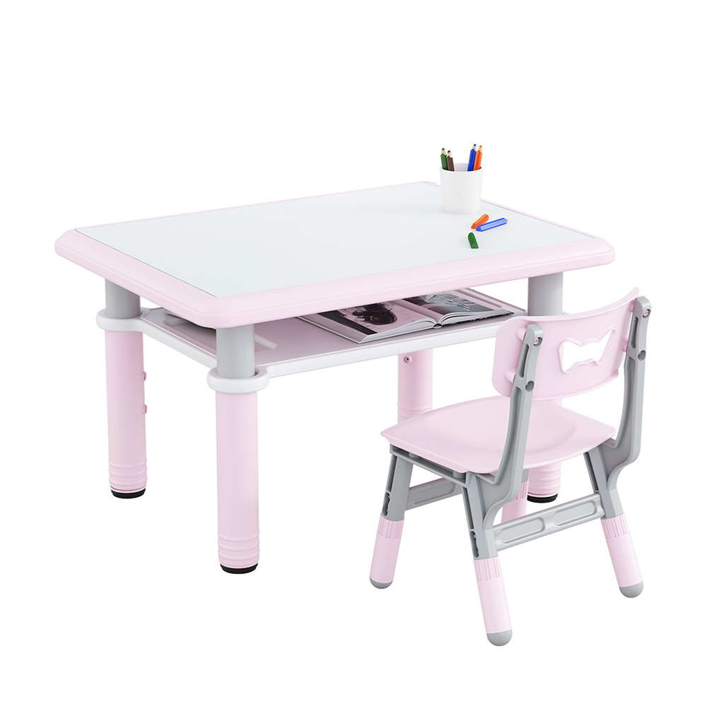 Set masuta si scaunel cu inaltime reglabila 60×80 cm Lift Table Pink Nichiduta imagine noua
