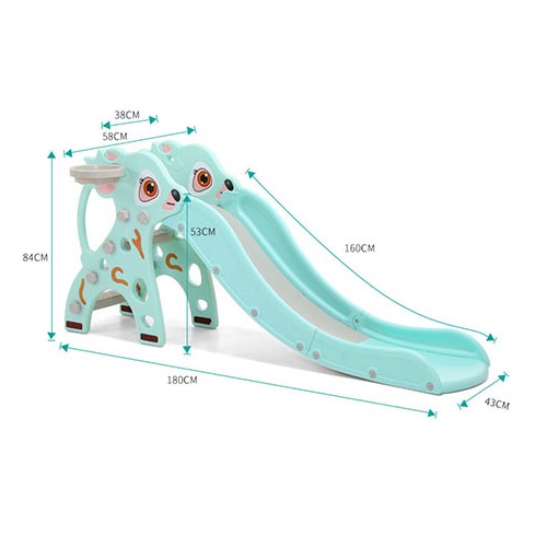 Tobogan Nichiduta 2in1 cu cos de baschet Fawn Mint - 1 | YEO