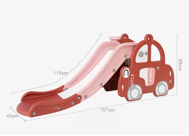 Tobogan Nichiduta 2 in 1 cu cos de baschet Happy Car Roz - 3 | YEO