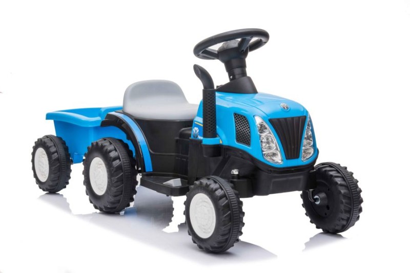 Tractor electric cu remorca pentru copii albastru LeanToys 9331 - 1