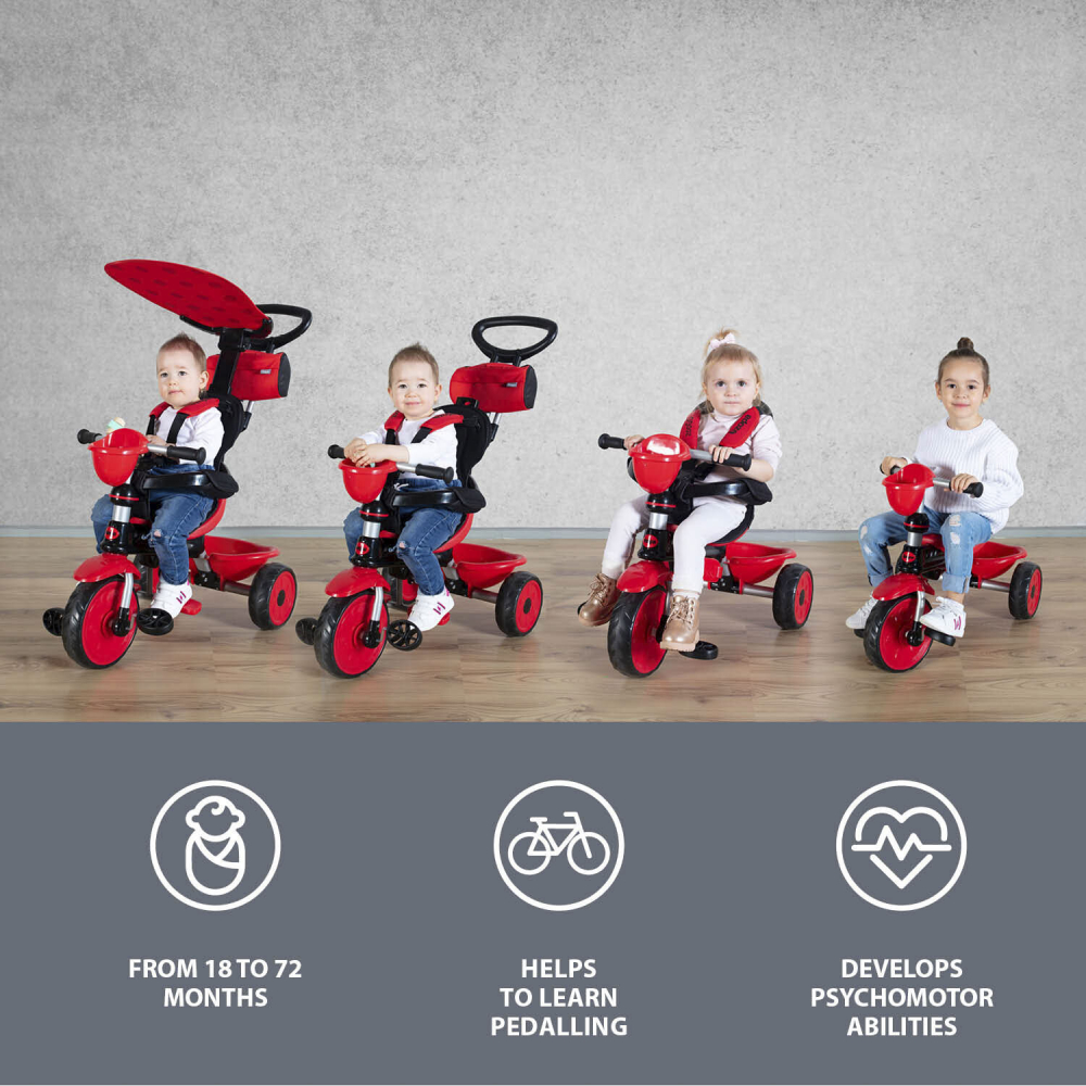 Tricicleta reglabila ZooGo Cow copii imagine noua responsabilitatesociala.ro