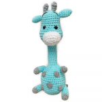 Girafa tricotata pentru bebe albastru