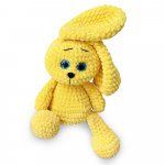 Iepuras tricotat pentru bebe galben
