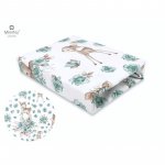 Cearceaf cu elastic pentru patut 140X70 cm din bumbac Sweet Deer mint MimiNu