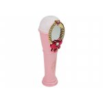 Oglinda magica karaoke roz cu microfon si USB pentru fetite LeanToys 7815