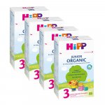 Pachet 4 x Lapte praf Hipp 3 Organic Junior 1+, pentru copii in crestere 500g