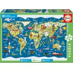 Puzzle Educa World Map Sean Sims SOS Childrens Villages 200 piese (17727)