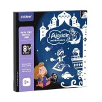 Set educativ 2 in 1 Scratch art si proiector poveste Aladin si lampa fermecata Mideer MD4149