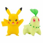 Pachet 2 figurine de actiune Pokemon Chikorita & Pikachu