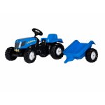 Tractor cu pedale si remorca RollyKid New Holland Blue