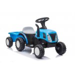 Tractor electric cu remorca pentru copii albastru LeanToys 9331