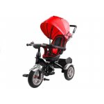 Tricicleta cu pedale pentru copii cu scaun rotativ si copertina rosie LeanToys