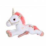 Unicorn Lica Bella alb jucarie din plus cu sunet si lumina 35 cm