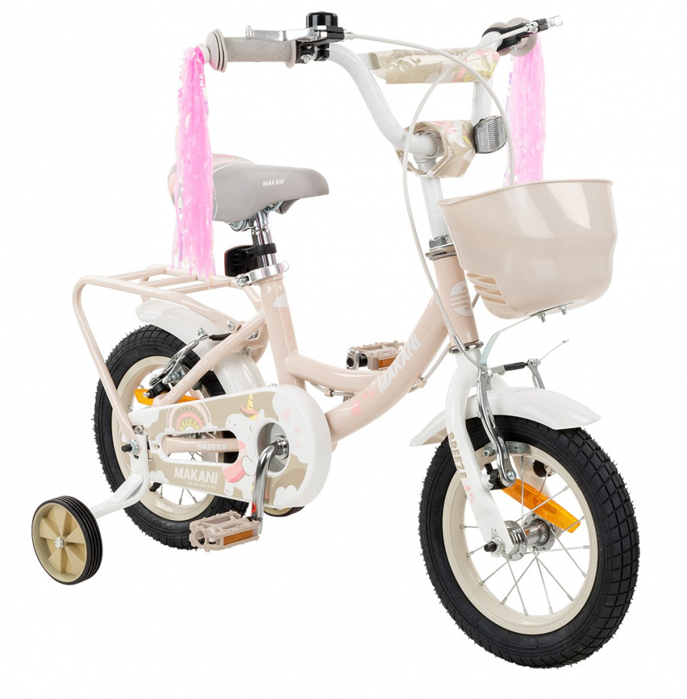 Bicicleta 16 inch cu roti ajutatoare si cosulet Makani Breeze Light Pink - 2