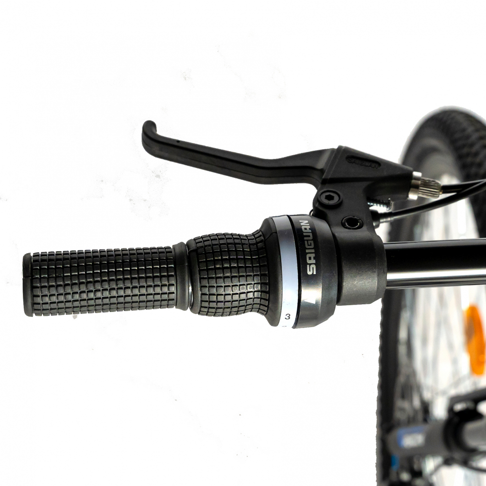 Bicicleta MTB-FS Saiguan Revoshift 18 viteze 27.5 inch RICH R2750D cadru gri cu design portocaliualb - 1