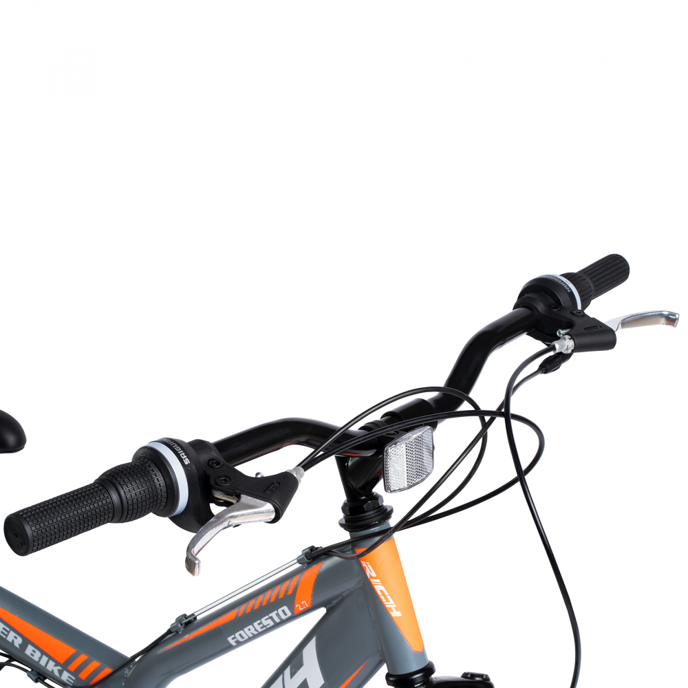 Bicicleta MTB-FS Saiguan Revoshift 18 viteze 27.5 inch RICH R2750D cadru gri cu design portocaliualb - 2