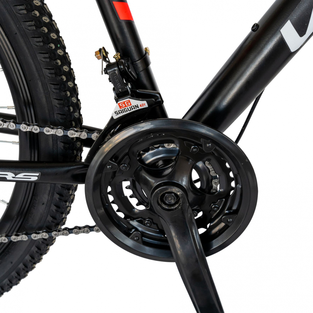 Bicicleta MTB-HT 27.5 inch frane pe disc Velors Vulcano V2709A negru cu design rosu - 1