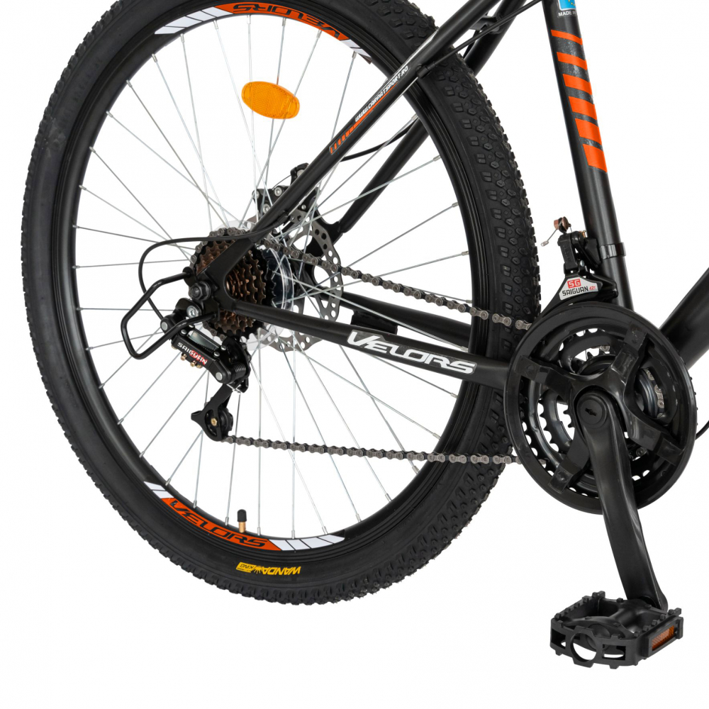 Bicicleta MTB-HT 27.5 inch frane pe disc Velors Vulcano V2709A negru cu design rosu - 5