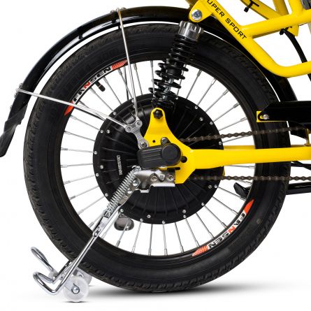 Bicicleta electrica tip scooter delivery E-Bike Carpat C2000E culoare galbenalbastru - 1