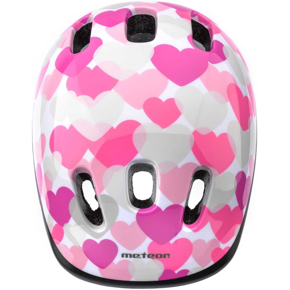 Casca pentru copii XS 44-48 Meteor Pink hearts - 2 | YEO