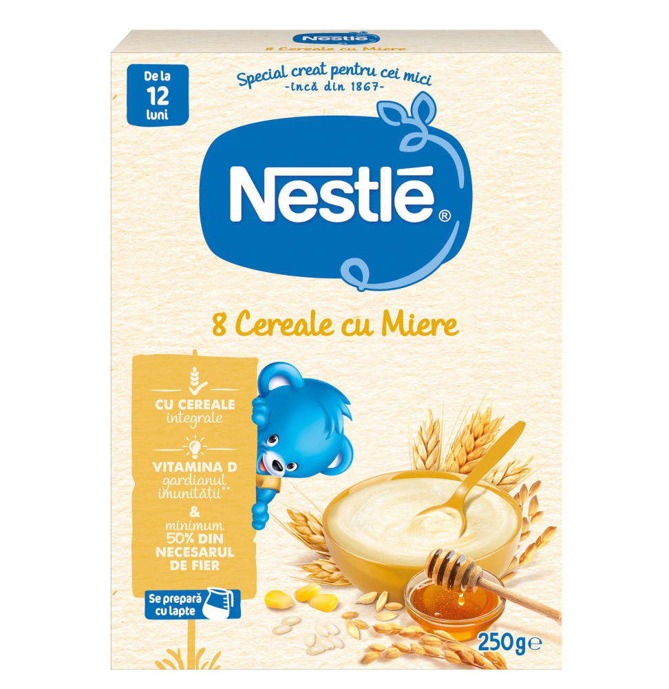 Cereale Nestle de la 12luni 8 Cereale cu miere 250gr