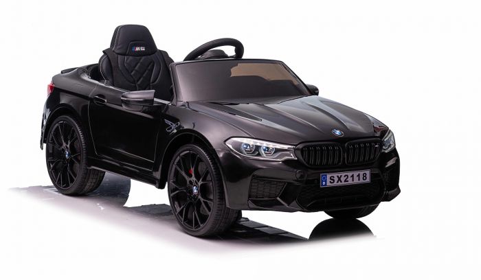 Masinuta electrica cu scaun de piele si roti EVA BMW M5 24V Black - 4