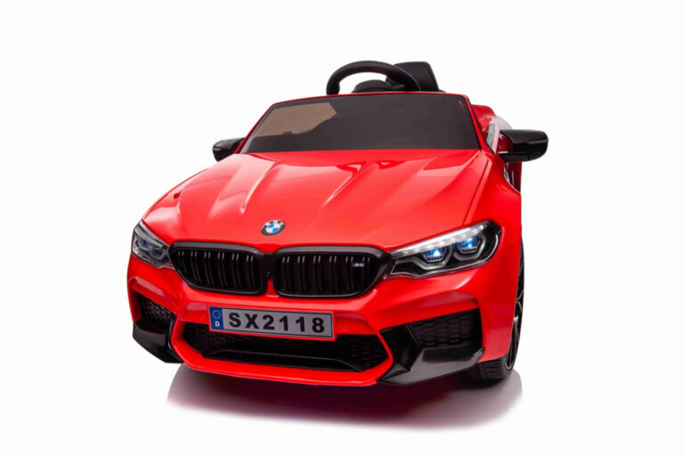 Masinuta electrica cu scaun de piele si roti EVA BMW M5 Red - 1