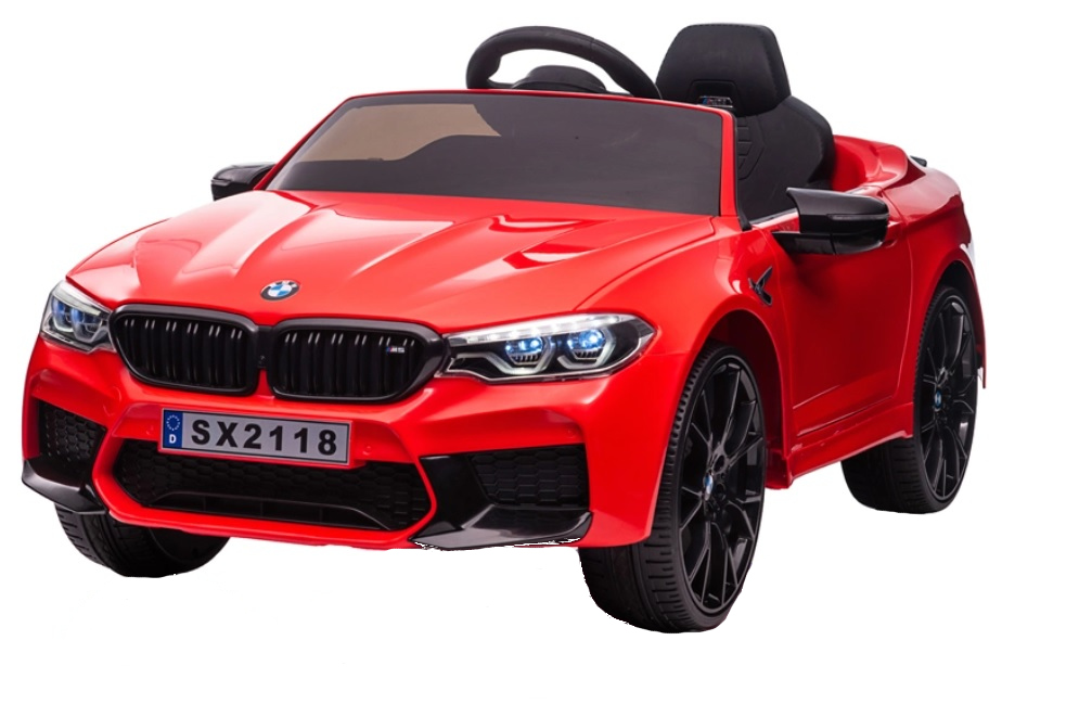 Masinuta electrica cu scaun de piele si roti EVA BMW M5 Red - 8