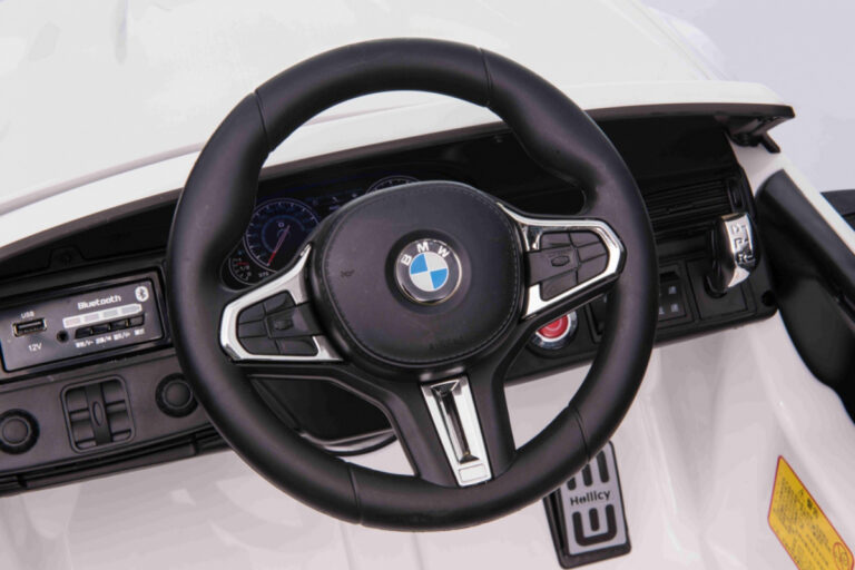Masinuta electrica cu scaun de piele si roti EVA BMW M5 White - 8
