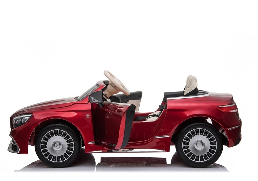Masinuta electrica cu scaun de piele si roti EVA Mercedes Maybach S650 Paint Red - 4