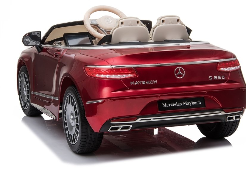 Masinuta electrica cu scaun de piele si roti EVA Mercedes Maybach S650 Paint Red - 5