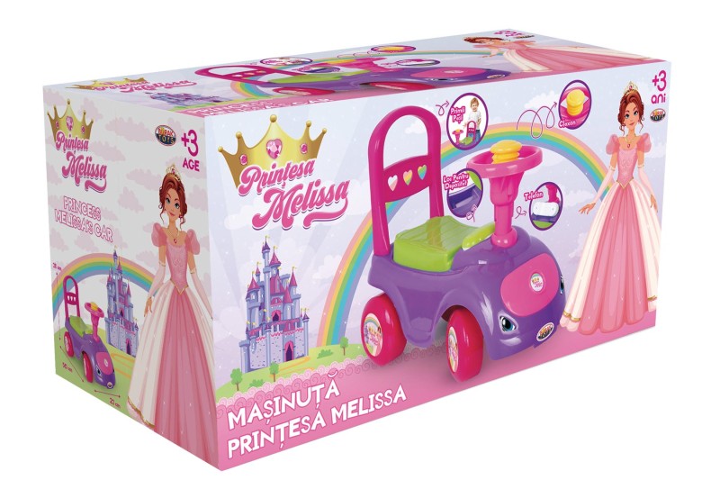 Masinuta fara pedale pentru fetite Printesa Melissa multicolor Burak Toys