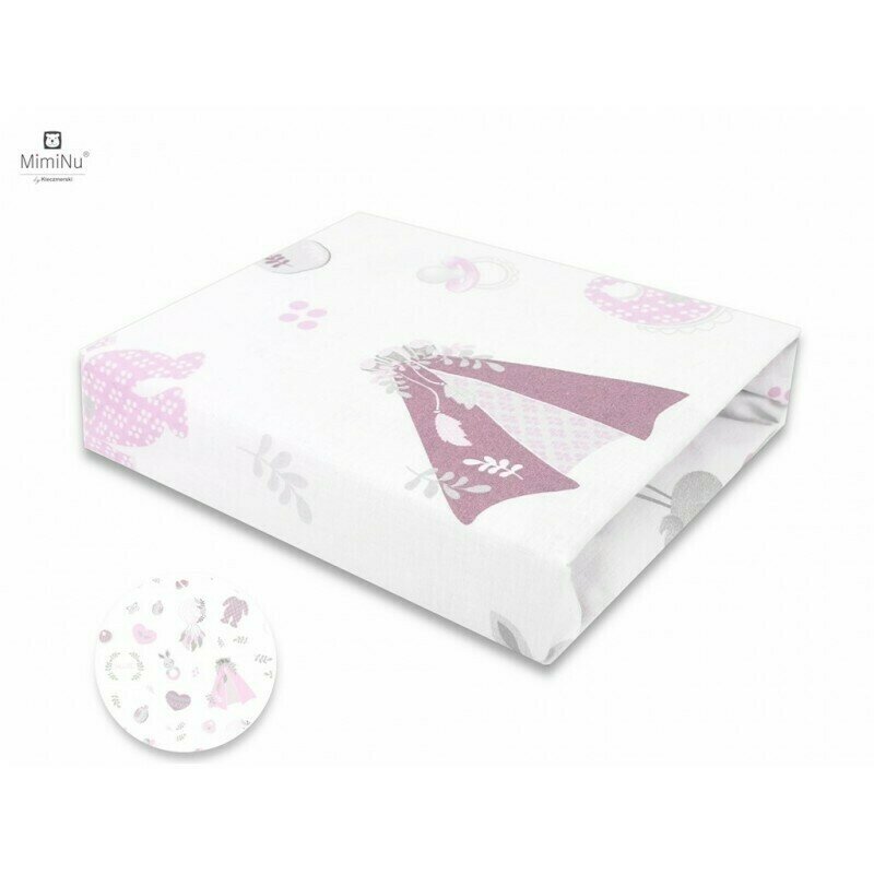 Cearceaf cu elastic din bumbac pentru pat 160x80 cm baby shower pink
