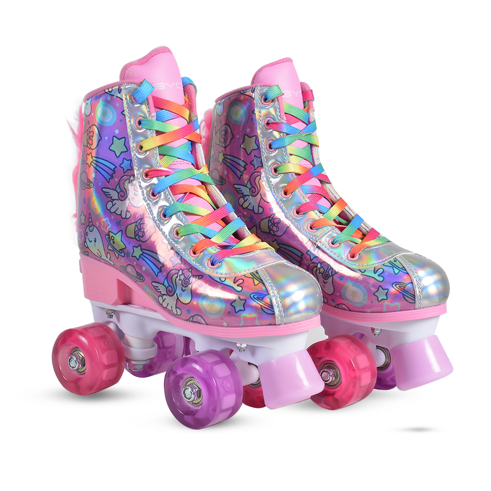 Patine cu rotile si lumini Byox pentru fetite Unicorn M 35-38