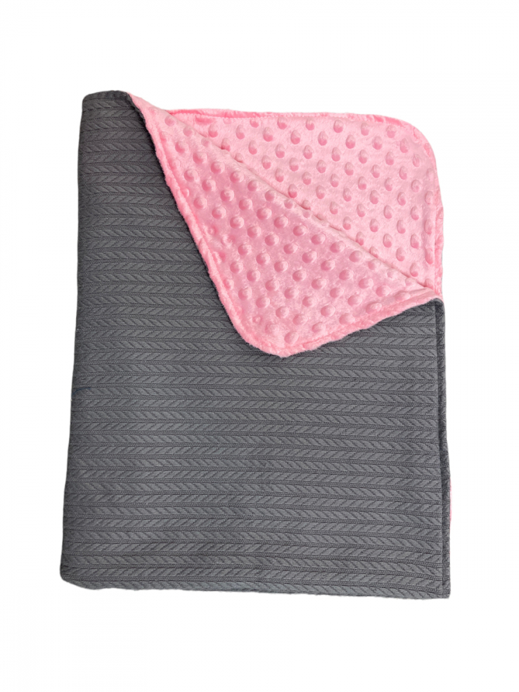 Paturica dubla bumbac tricotat mincky roz 95×70 cm 95x70 imagine noua responsabilitatesociala.ro