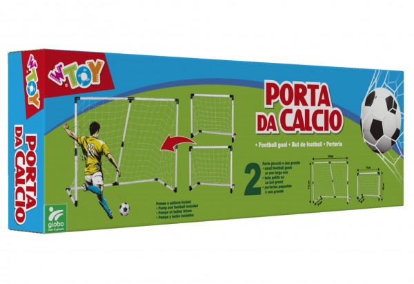 Poarta de fotbal 2 in 1 cu minge si pompa Globo Globo imagine noua