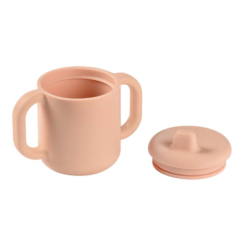 Set de masa silicon cu cana Beaba Old Pink - 1 | YEO