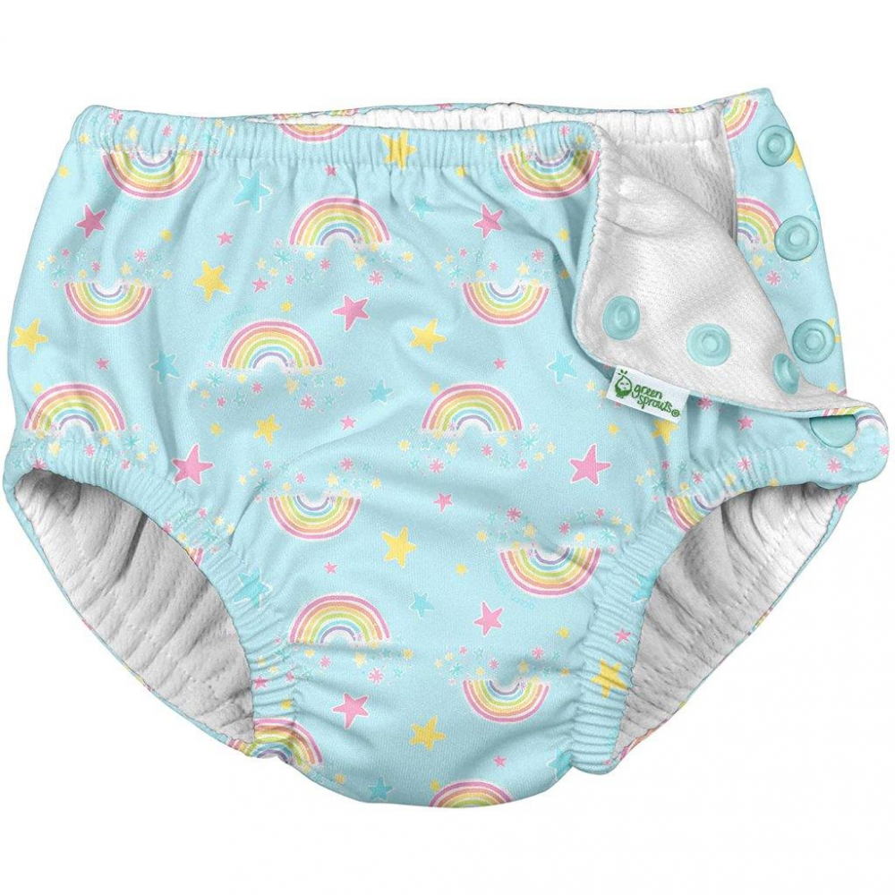 Slip copii refolosibil aqua rainbows spf 50+ cu capse green sprouts by iplay 3t