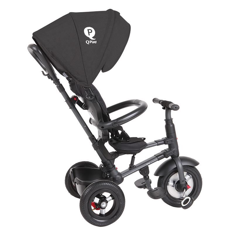 Tricicleta cu roti de cauciuc Qplay Rito Rubber Negru cauciuc imagine noua responsabilitatesociala.ro
