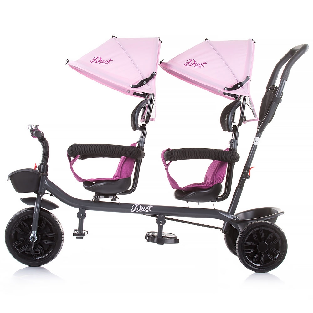 Tricicleta gemeni chipolino duet peony pink