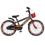 Bicicleta baieti 7-10 ani 20 inch frane C-Brake Rich Baby R20WTB cadru negru cu design rosu