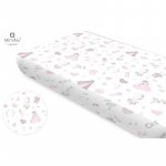 Cearceaf cu elastic din bumbac pentru pat 160x80 cm Baby Shower Pink