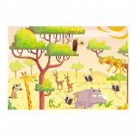 Puzzle si joc animale din safari 2x24 piese
