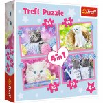 Puzzle Trefl 4 in 1 Pisicutele dragalase