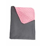 Paturica dubla bumbac tricotat mincky roz 95x70 cm