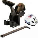Scaun bicicleta copii Deluxe pozitie montare centru 15 kg si casca protectie XS 44-48 Police WeeRide WR03SKPL