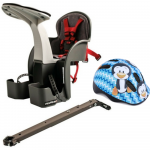 Set scaun bicicleta copii pozitie montare centru 15 kg si casca protectie XS 44-48 Penguin WeeRide WR01SKPG