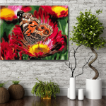 Set pictura pe numere (panza) Fluture in camp de anemone 40x50 cm