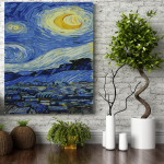 Set pictura pe numere (panza) Noapte instelata Van Gogh Triptic III 50x40 cm