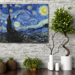 Set pictura pe numere (panza) Noapte instelata Vincent Van Gogh 40x50 cm